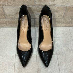 Jessica Simpson Black Patent Leather Pump Heels Size 8